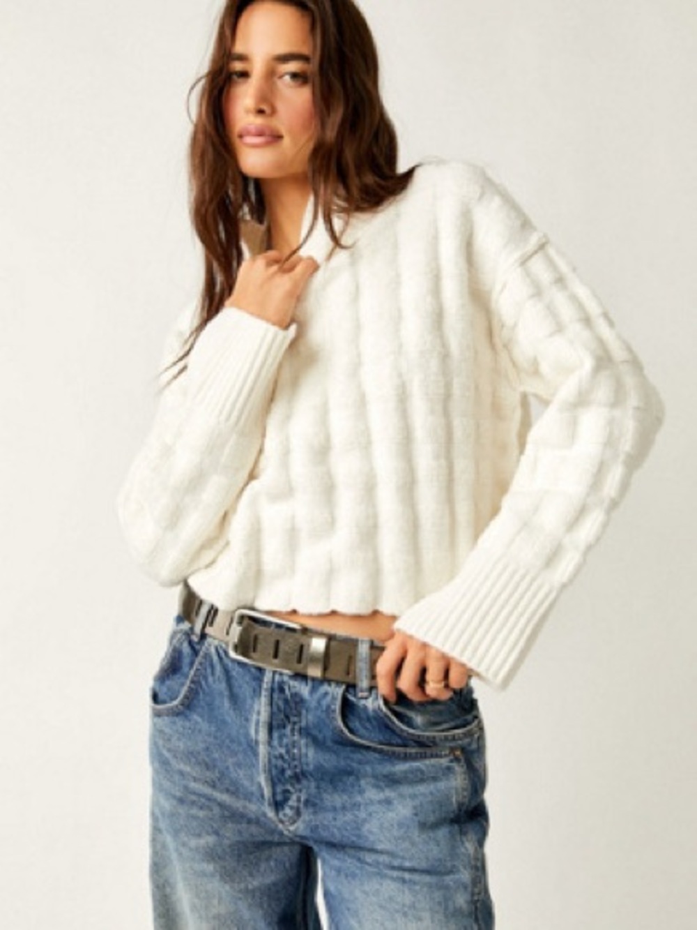 Free People Soul Searcher Mock Neck Sweater